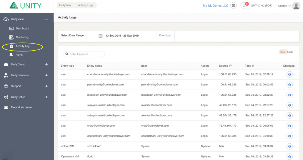 Activity Log